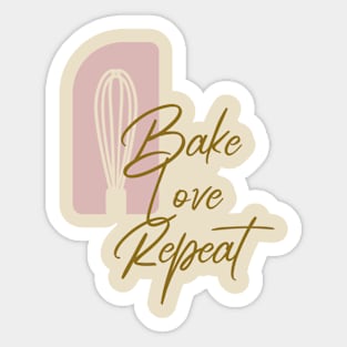 Bake Love Repeat Sticker